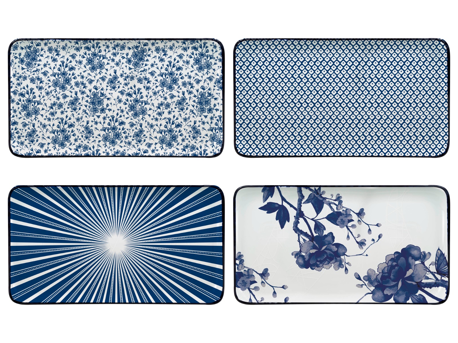 Schaal 22,5x12,5cm - out of the blue - (set 4 stuks)