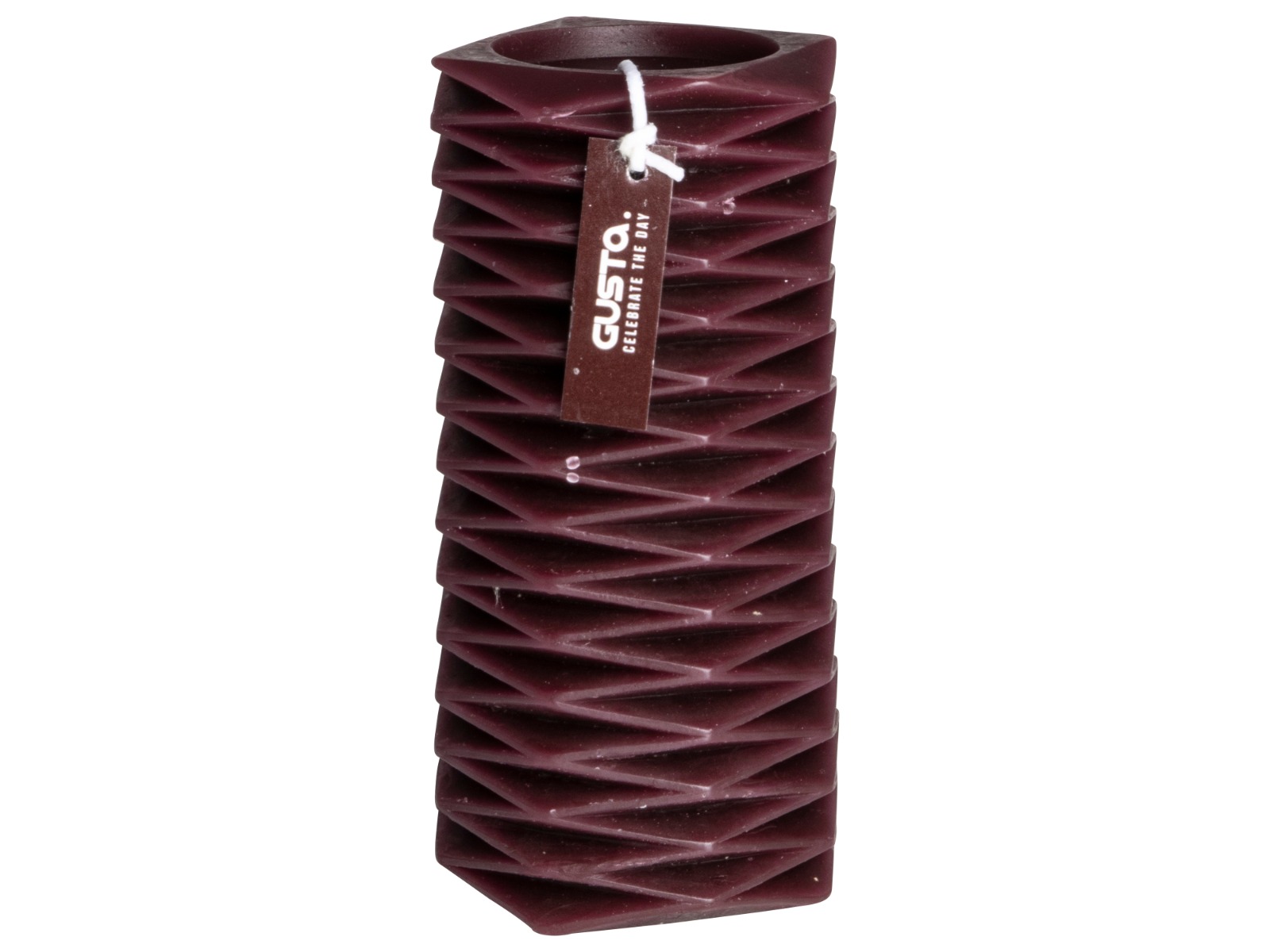 Figuurkaars zigzag H15,5cm Bordeaux Rood